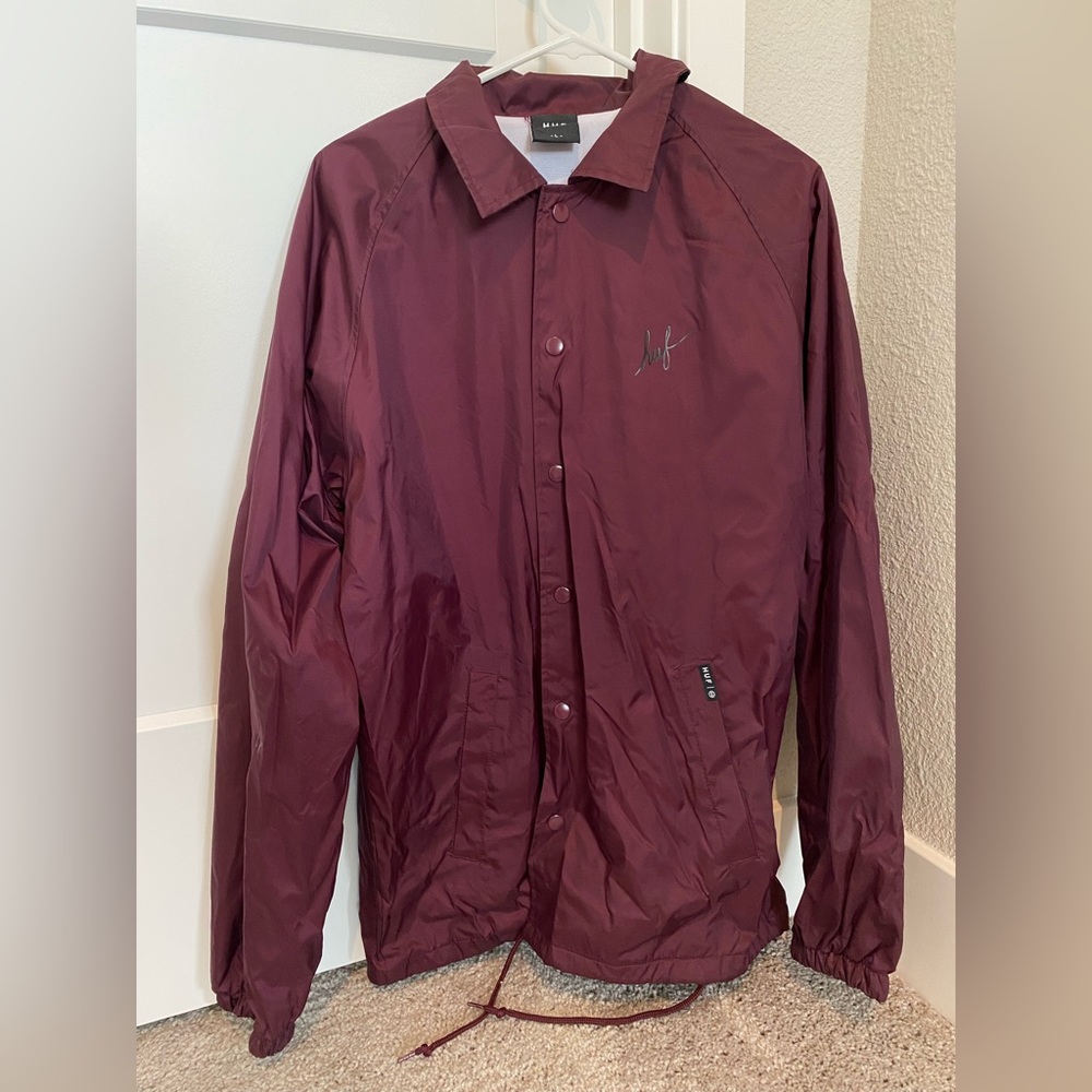 HUF Coaches Jacket Burgundy/Black
